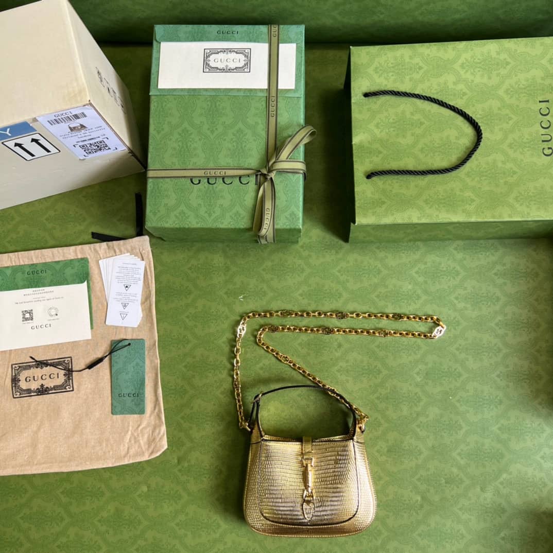 Gvc*1 Jackie 1961 Mini Shoulder Bag Gold Leather 675799 Replica