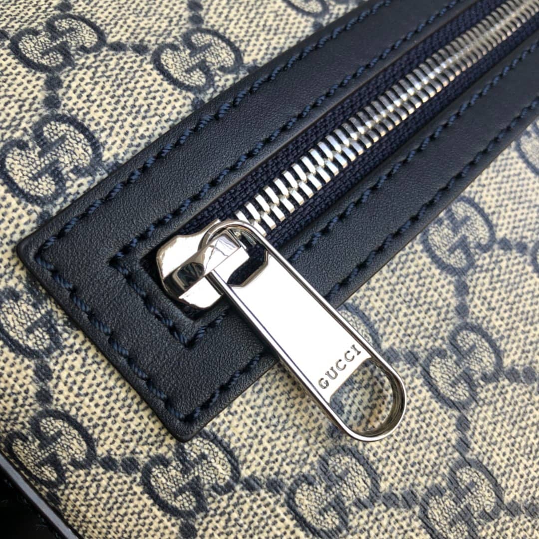 Gvc*1 Mens Svp*me Leather Double G Messenger Bag Replica Gray 406388