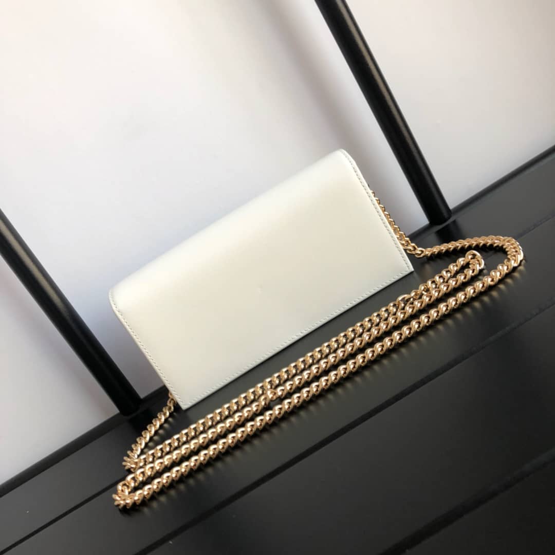 Gvc*1 GG Svp*me Horsebit 1955 Chain Wallet Replica White 621892