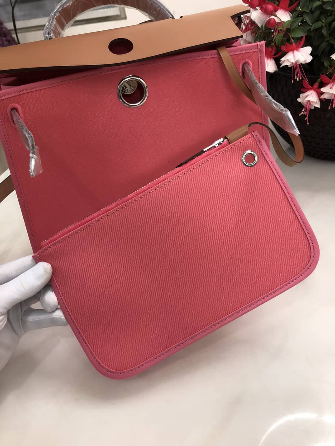 Replica H**me5 Birkin Bag 31 Canvas Leather HerBag