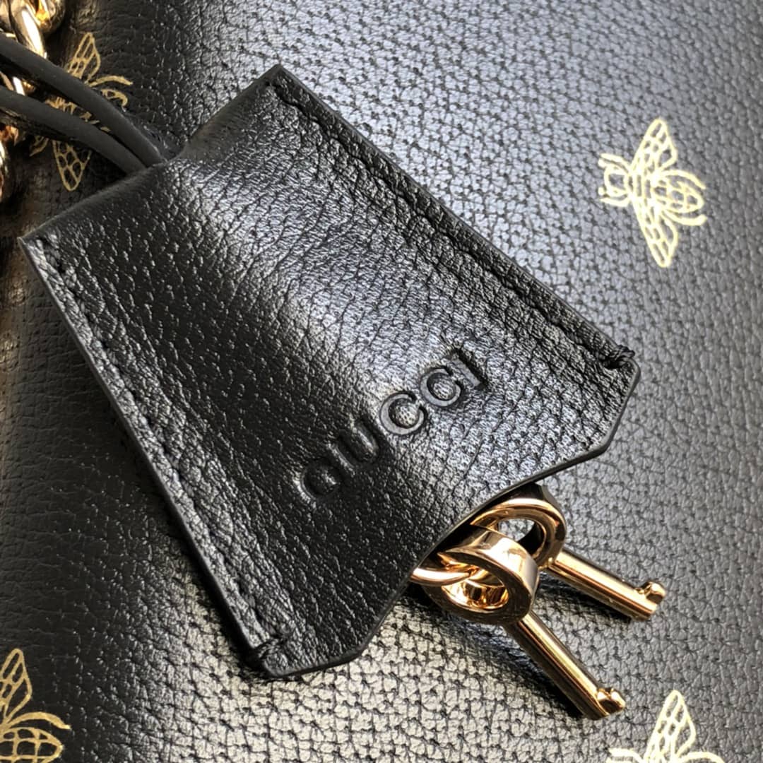 Gvc*1 Padlock Bee Star Small Shoulder Bag Replica Black 432182