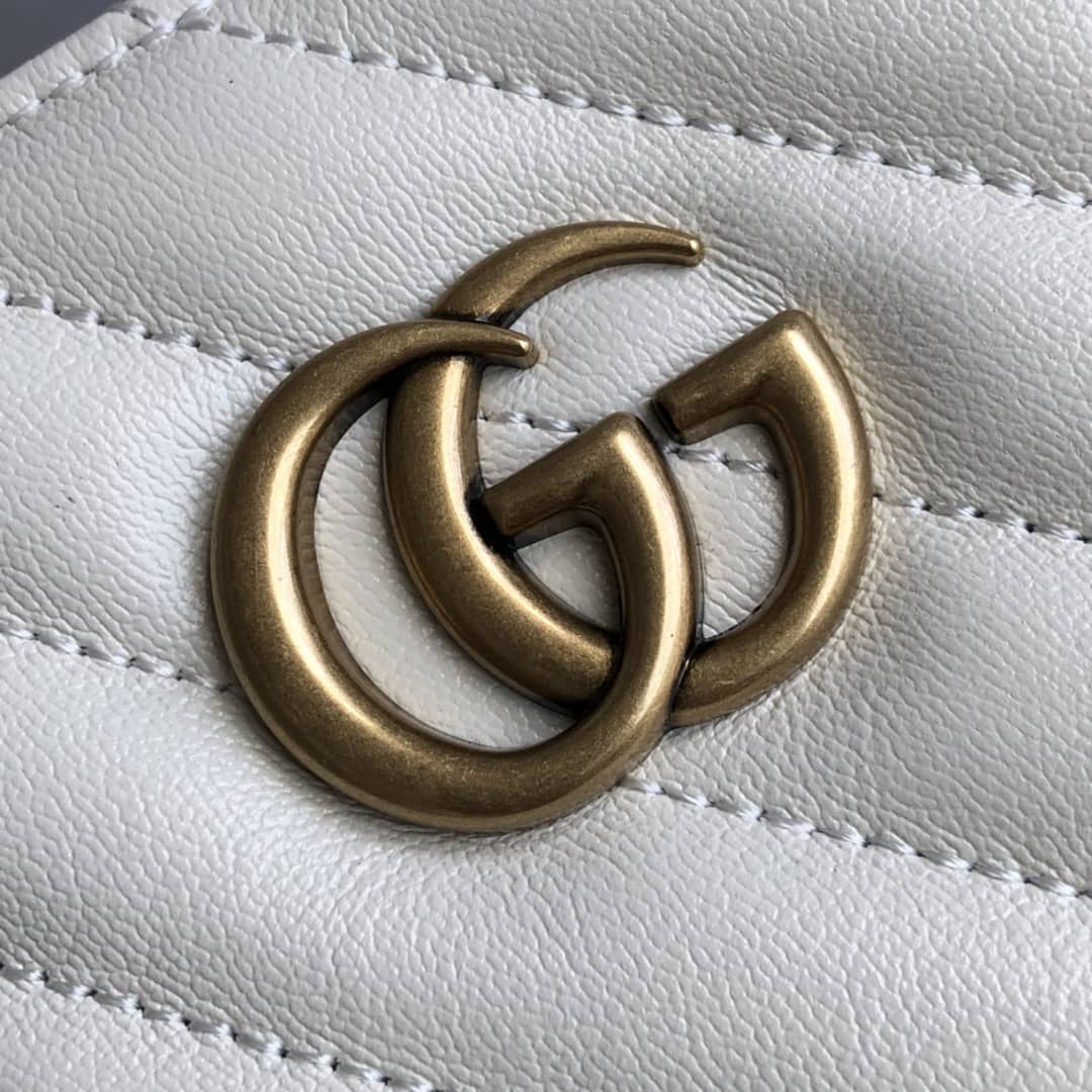 Gvc*1 GG Marmont Medium Matelasse Leather Tote Replica White 627332