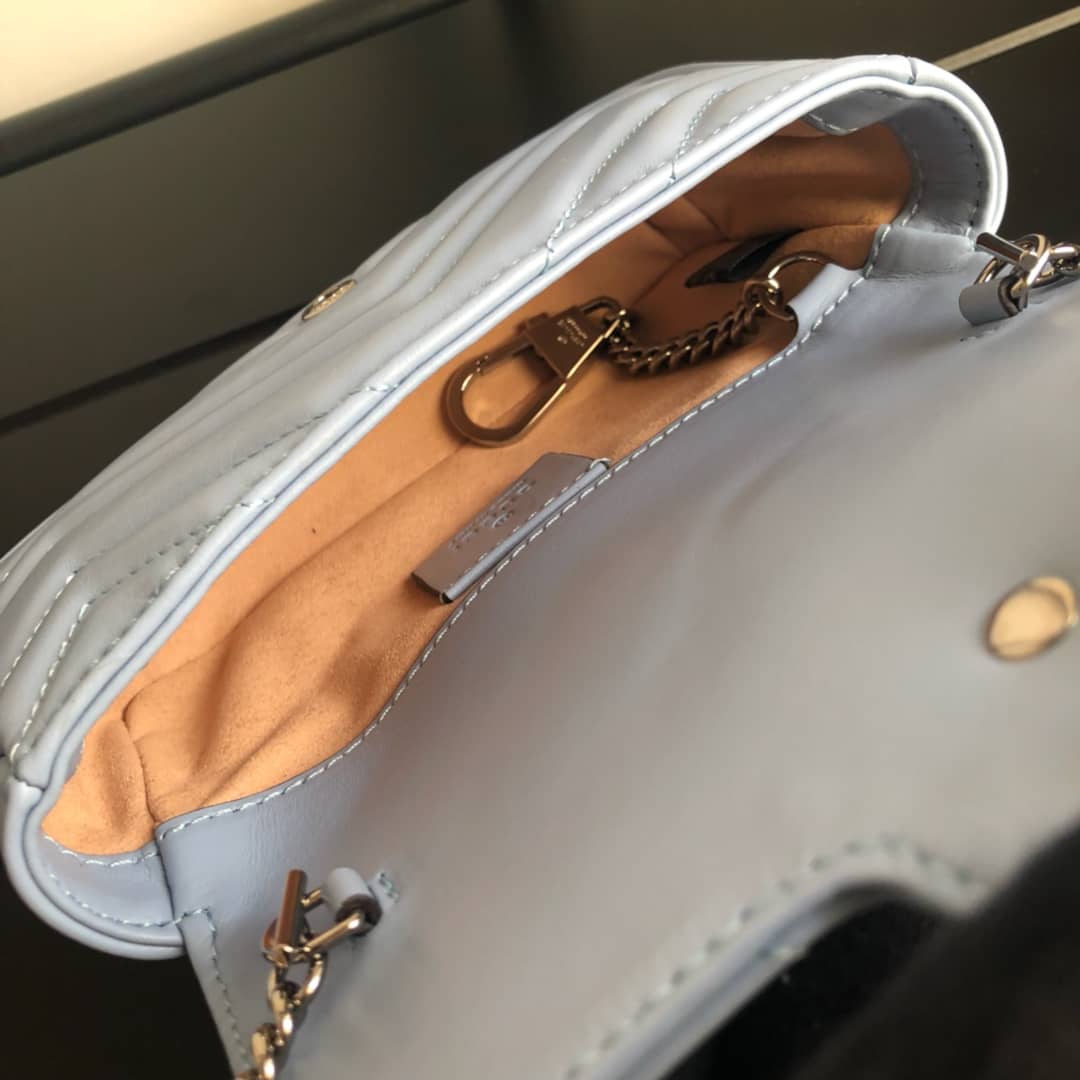 Gvc*1 GG Marmont Matelasse Leather Mini Shoulder Bag Replica Blue 476433