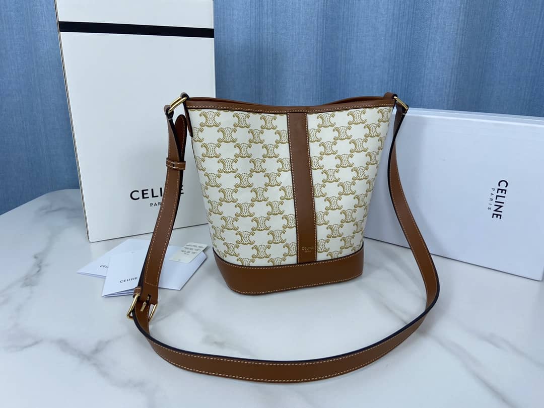 Ce1i*e Triomphe Bag Dupe Canvas Replica Bucket Bag