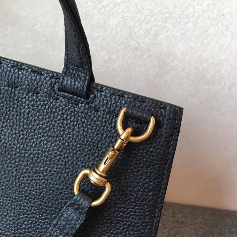 Gvc*1 GG Marmont Leather Top Handle Replica Bag Black 421890