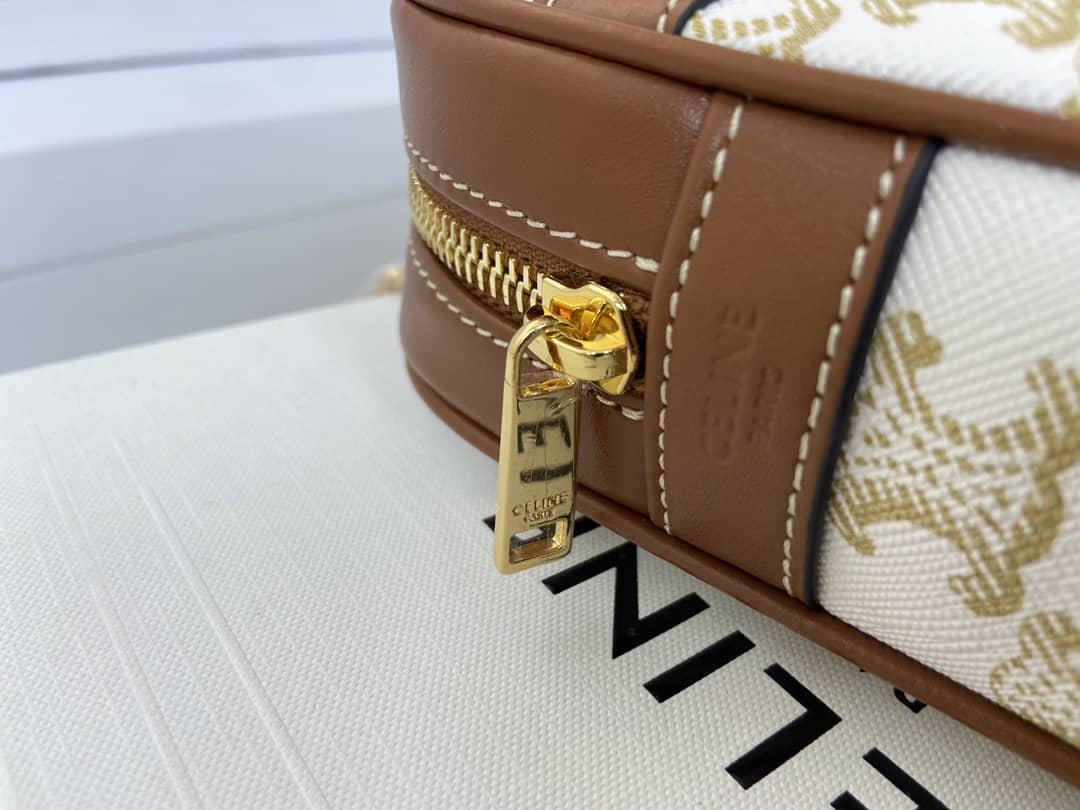 Ce1i*e Bag Dupe Triomphe Canvas Calfskin Small Patapans Bag