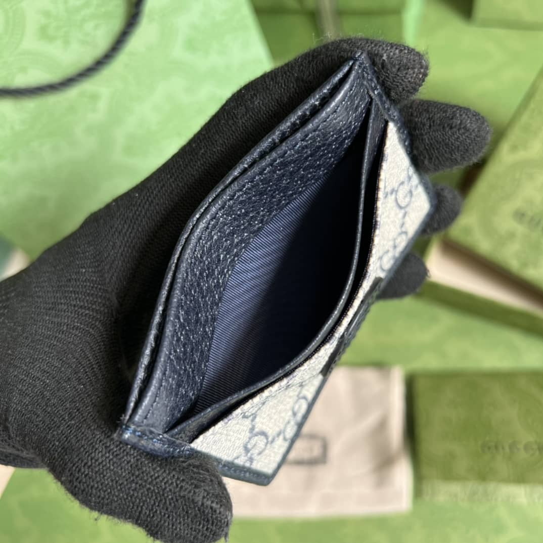 Gvc*1 Interlocking G Card Case Beige Leather 673002 Replica Wallet