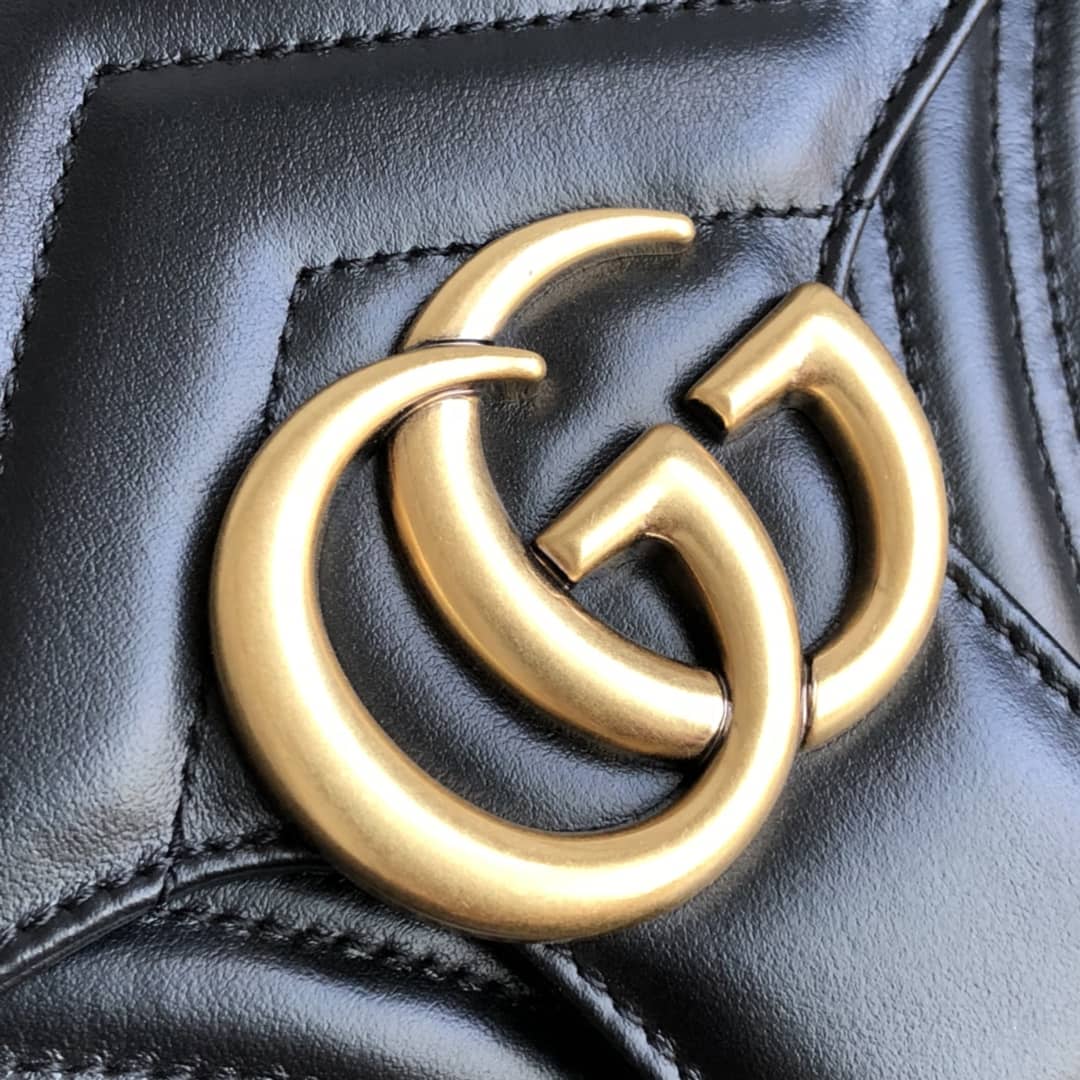 Gvc*1 GG Marmont Matelasse Shoulder Bag Replica Black 443497