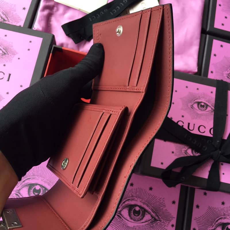 Gvc*1 Padlock Bee Star Print Calfskin Wallet Replica 453155