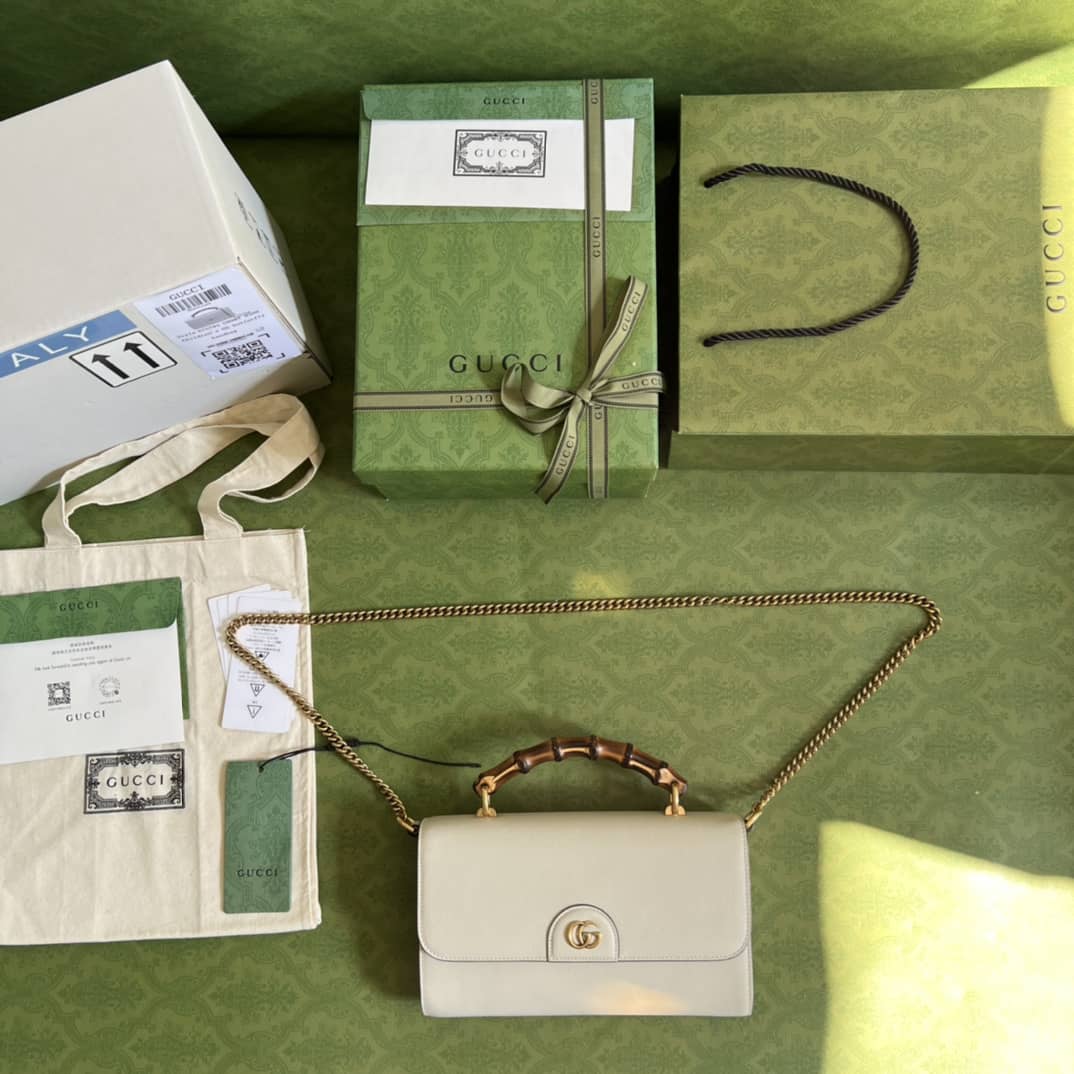 Gvc*1 GG Large Top Handle Bag With Bamboo 675795 Replica