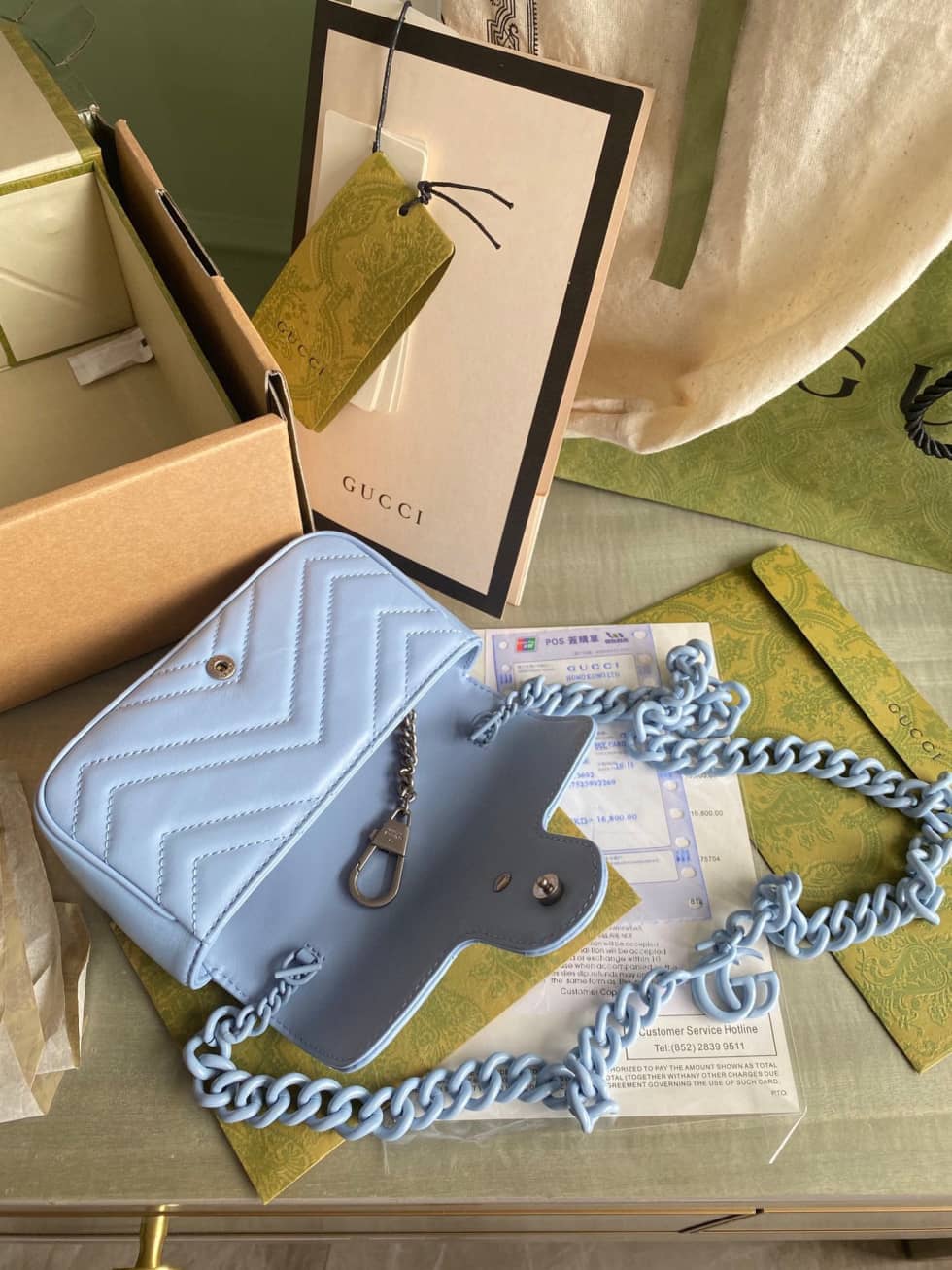 Gvc*1 GG Marmont Quilting S*per Mini 476433 Replica Crossbody Bag