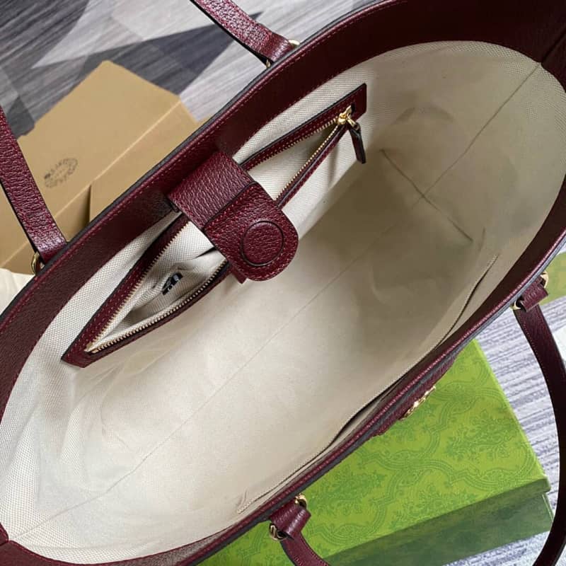 Gvc*1 Ophidia Leather Tote Replica Red 631685