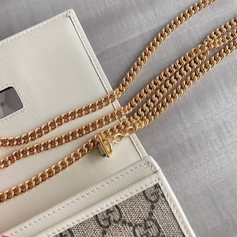 Gvc*1 Horsebit Bag Dupe 1955 Zip Around Wallet With Chain Replica White 621888