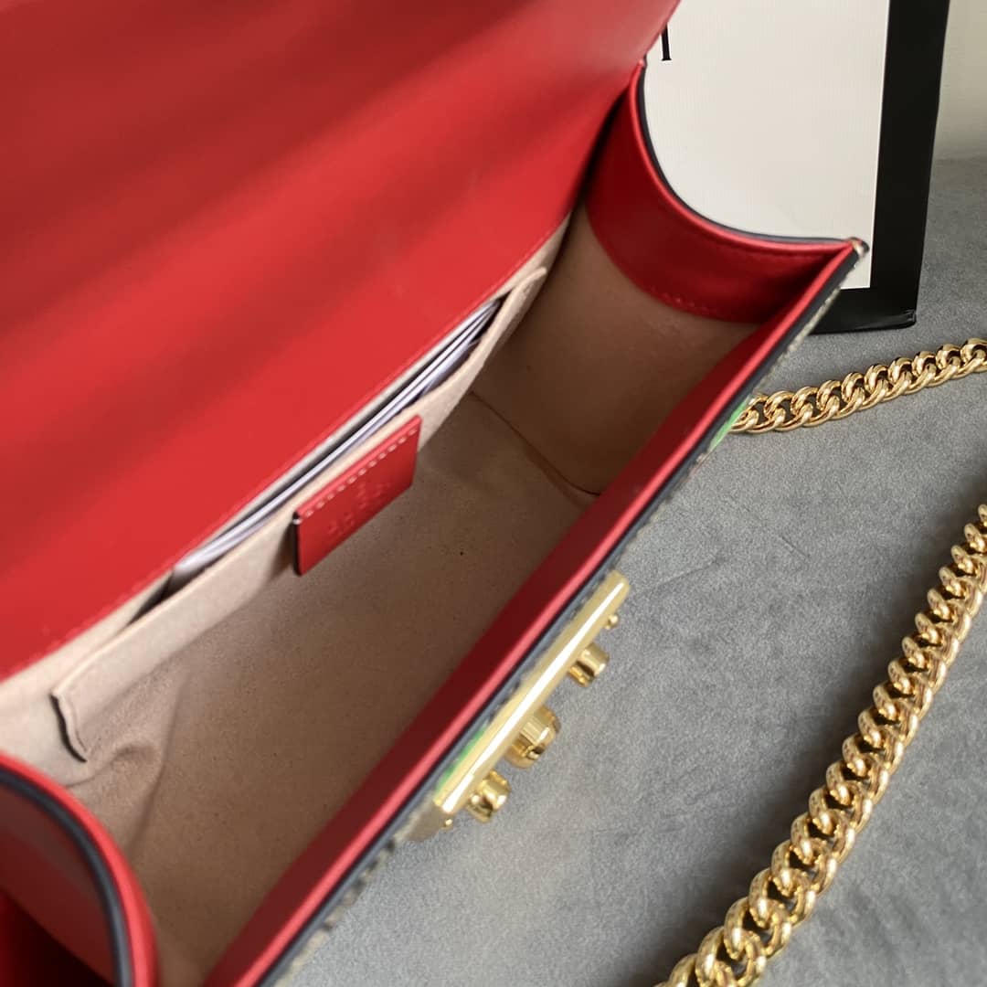 Gvc*1 Padlock Small GG Chain Shoulder Bag Replica Red 409487