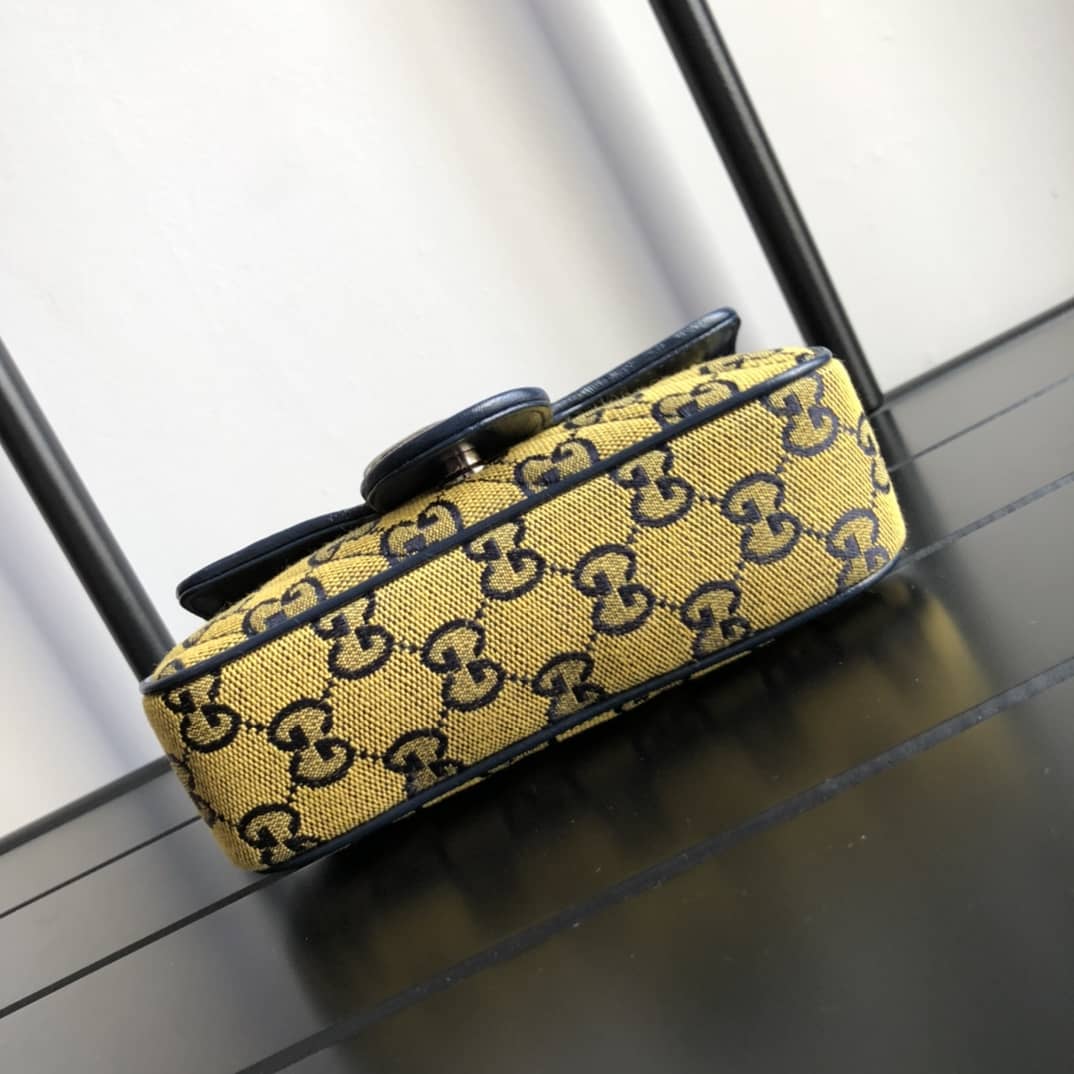 Gvc*1 GG Marmont Matelasse Leather Mini Shoulder Bag Replica Yellow 476433