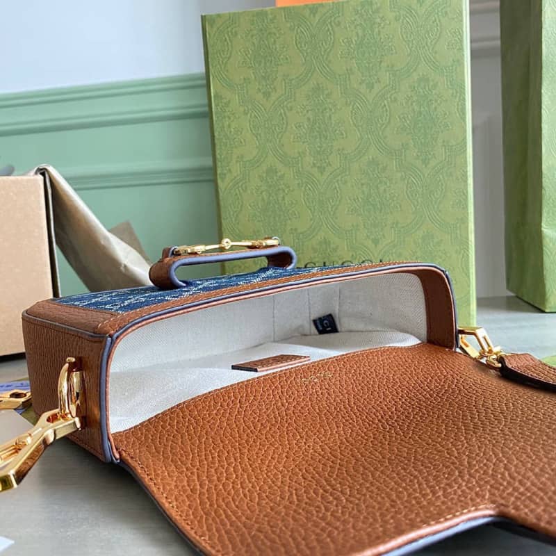 Gvc*1 Horsebit 1955 Mini Bag Replica Blue 658574