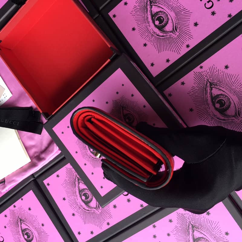 Gvc*1 Padlock Bee Star Print Calfskin Wallet Replica 453155