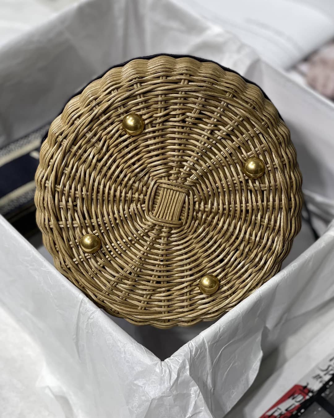 Chr1st1an D10r Oblique D10r Wicker Bucket Bag