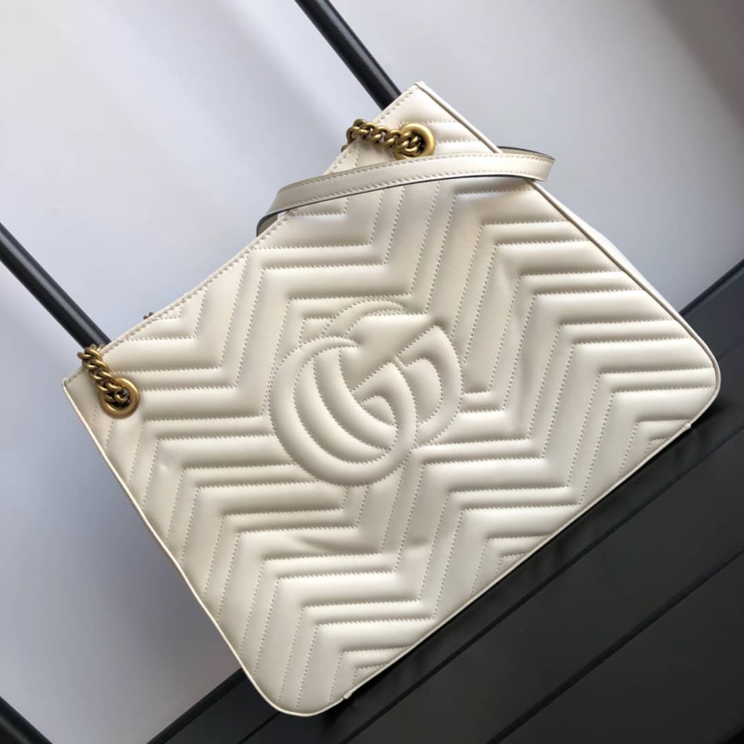 Gvc*1 GG Marmont Chain Shoulder Bag Replica White 453569