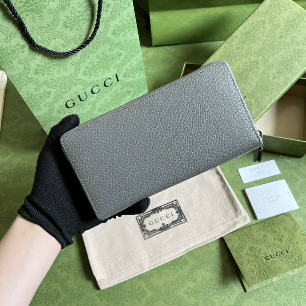 Gvc*1 GG Marmont Leather Zip Long Wallet Replica 456117