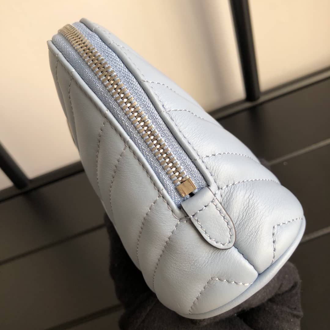 Gvc*1 GG Marmont Quilted Vanity Bag Replica Blue 625690