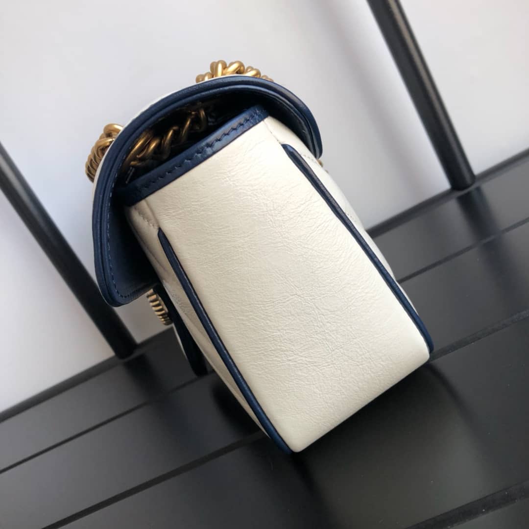 Gvc*1 GG Marmont Matelasse Shoulder Bag Replica White 443497