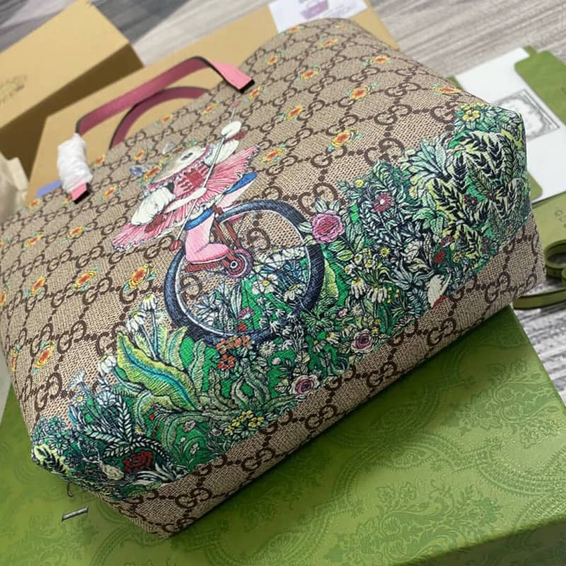 Gvc*1 Children GG Svp*me Canvas Replica Tote Brown 410812