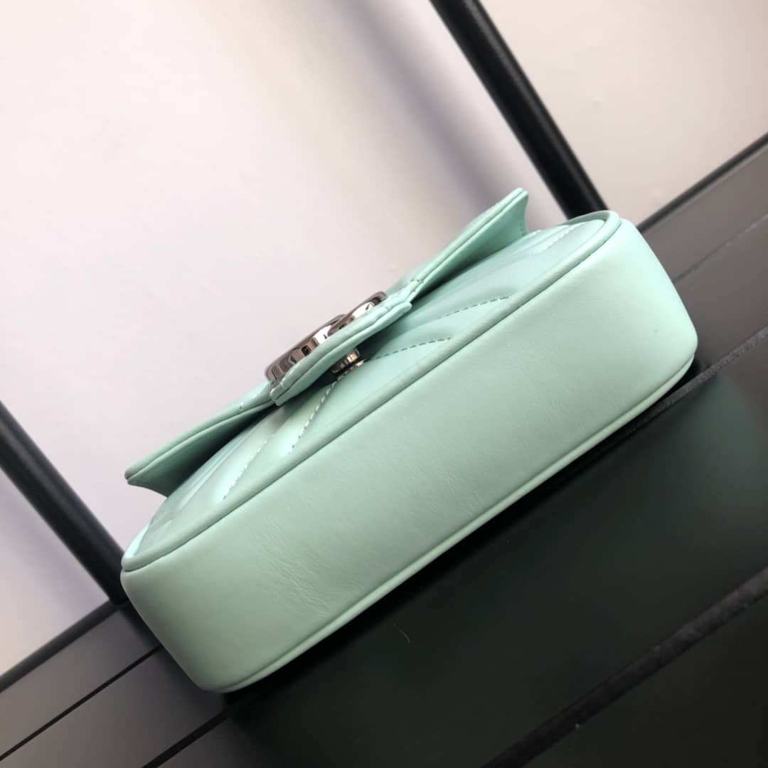 Gvc*1 GG Marmont Matelasse Leather Mini Shoulder Bag Replica Green 476433