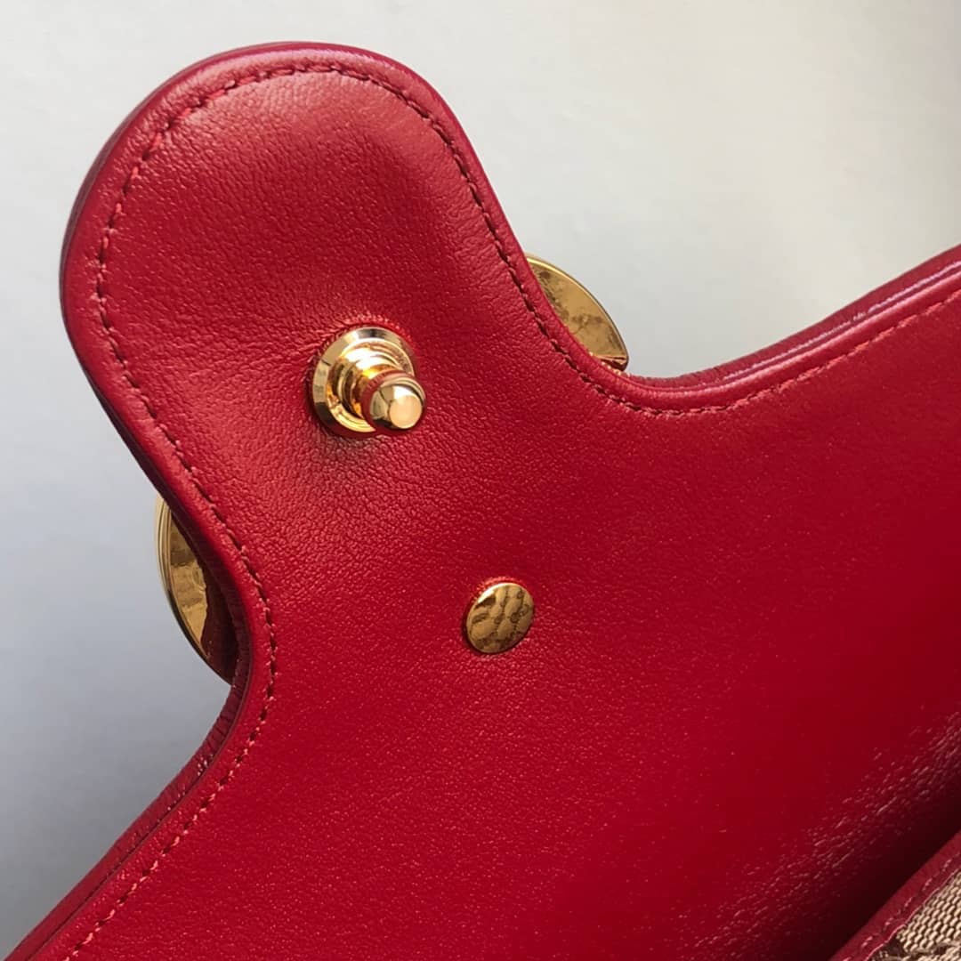 Gvc*1 GG Marmont Mini Top Handle Bag Replica Red 583571