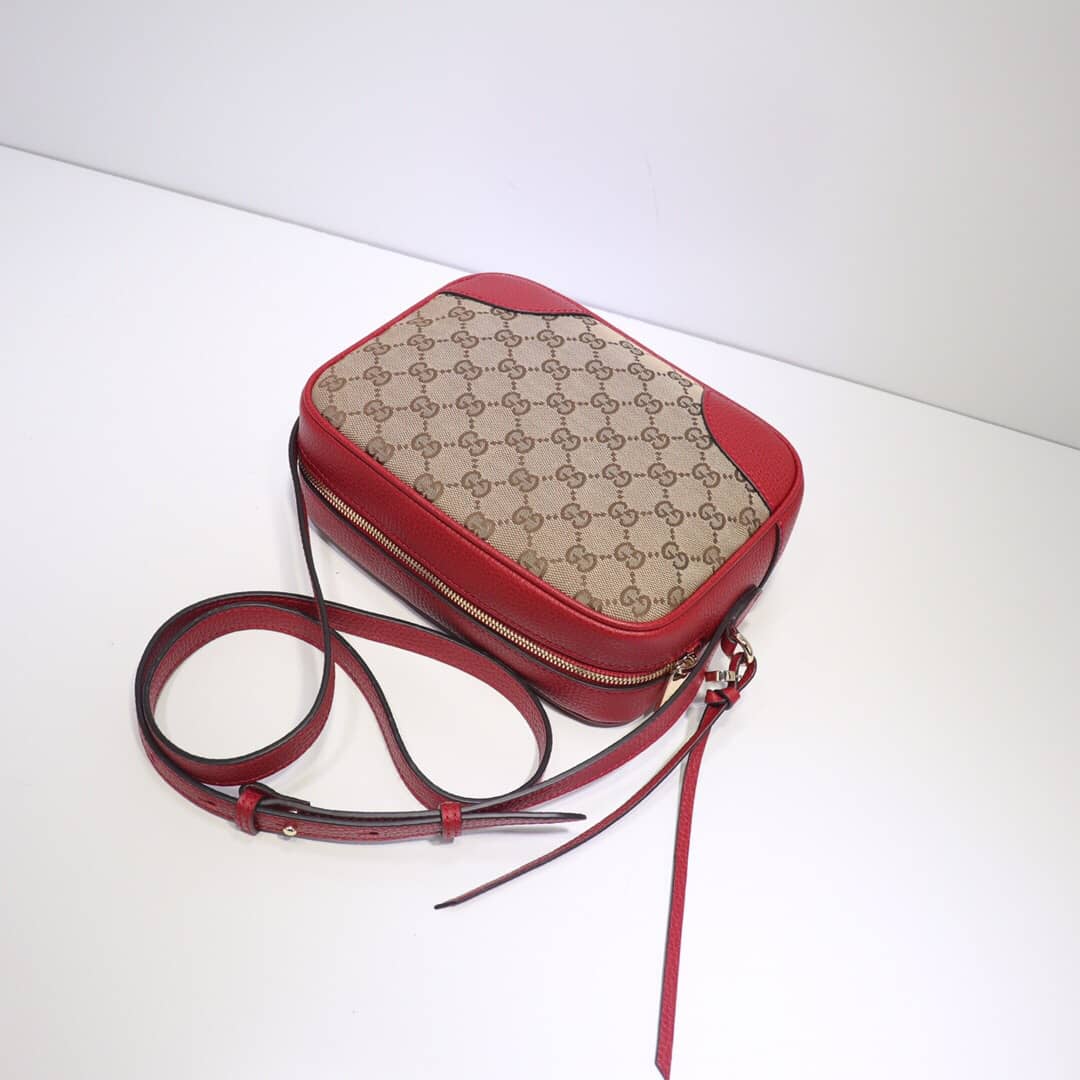 Gvc*1 GG Canvas Messenger Bag Replica Red 449172