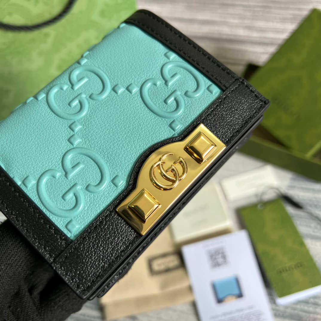 Gvc*1 GG Card Case Blue 676150 Replica Wallet