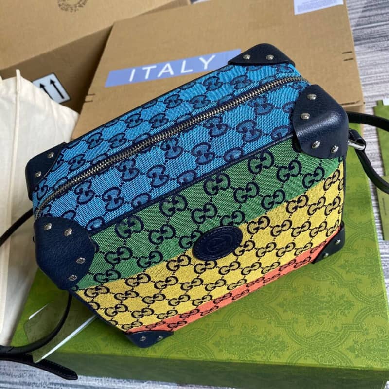 Gvc*1 GG Svp*me Leather Shoulder Bag Replica Colorful 626363