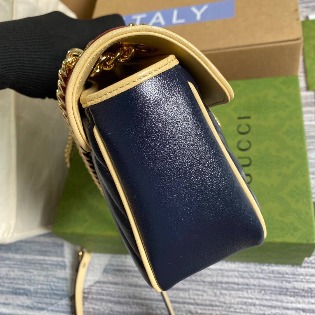 Gvc*1 GG Marmont Matelasse Shoulder Bag Replica Red Blue 443497