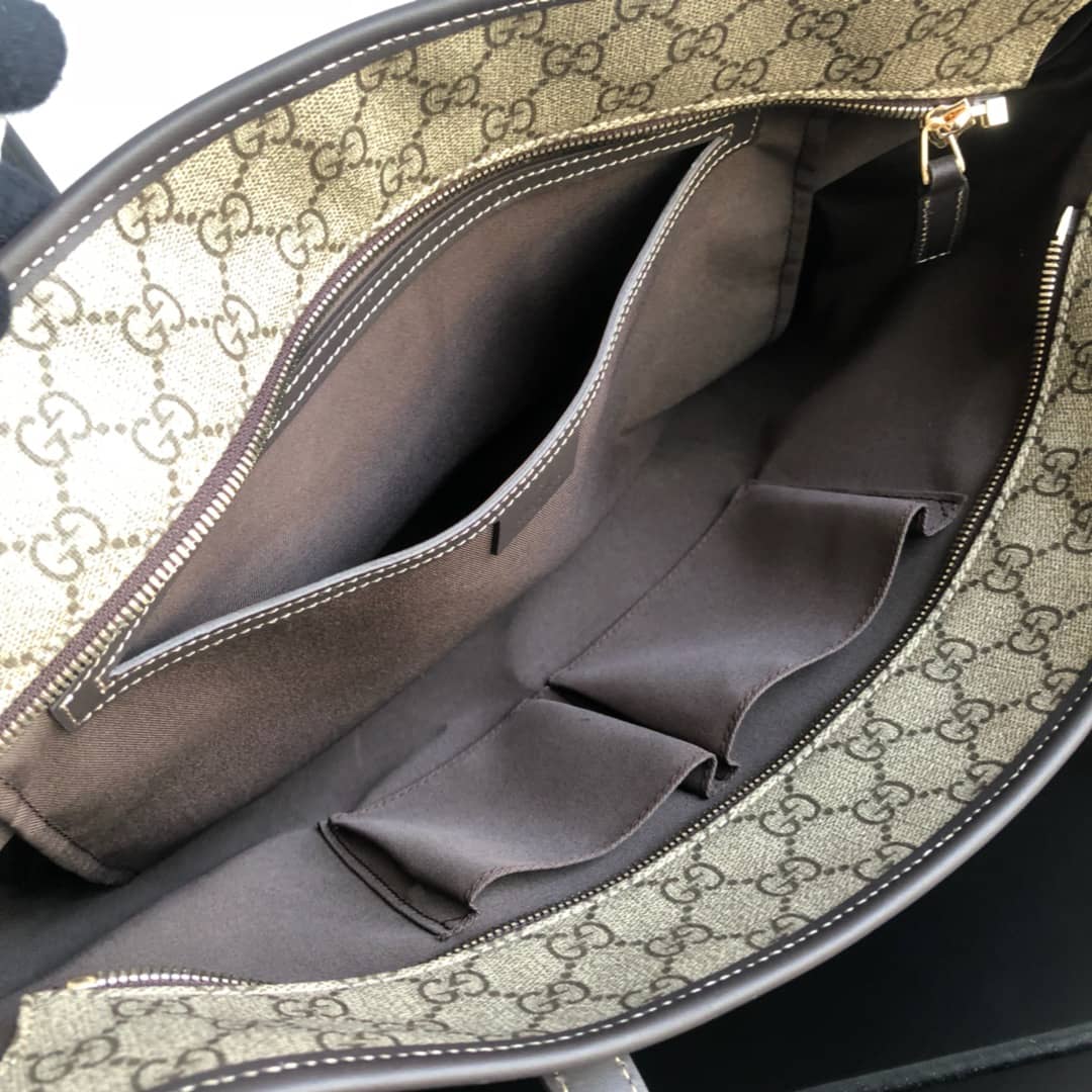 Gvc*1 GG Plus Large Zip Top PVC Replica Tote Gray Black  211137