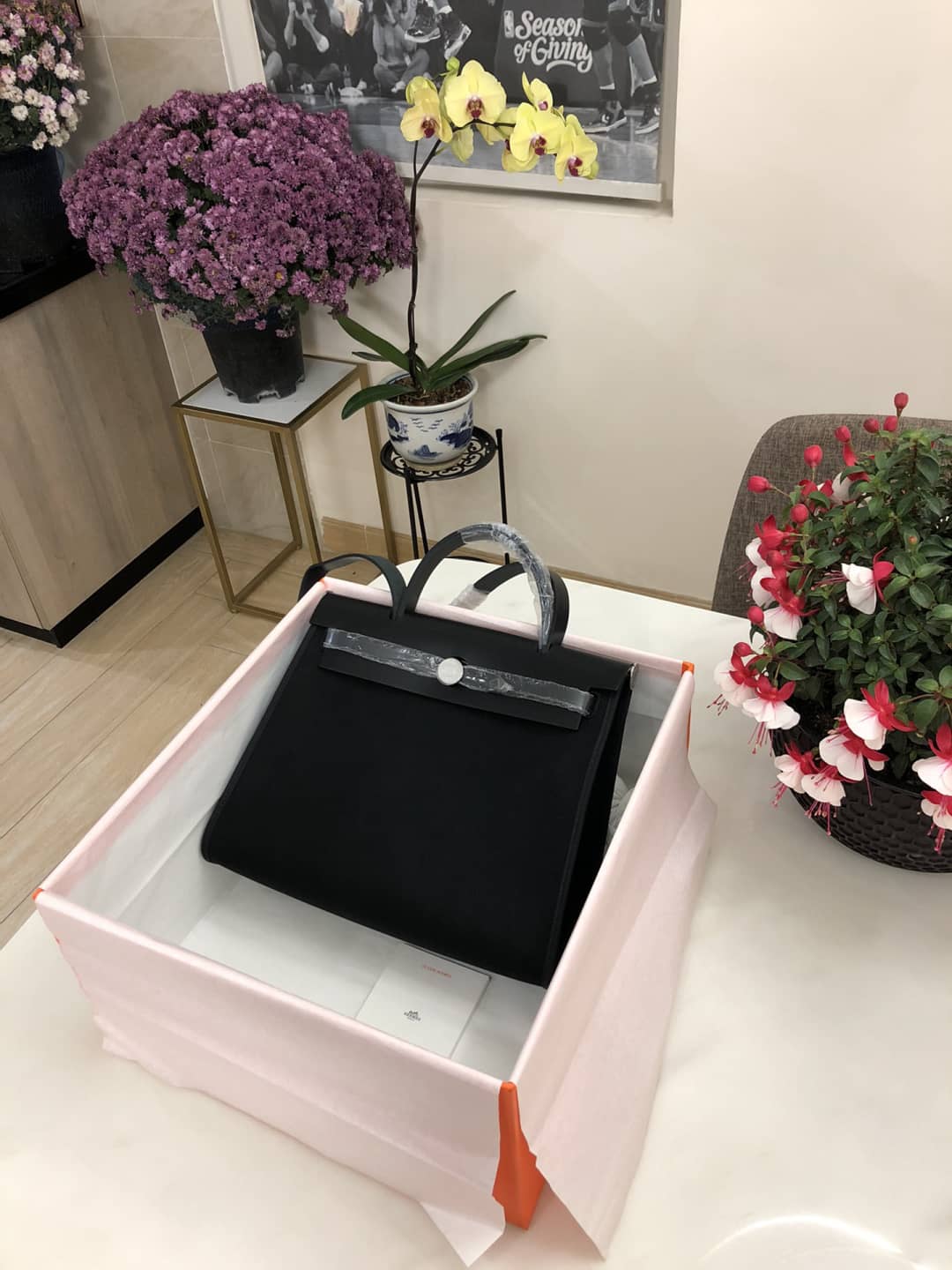 H**me5 Bag Replica 31 Canvas Leather HerBag