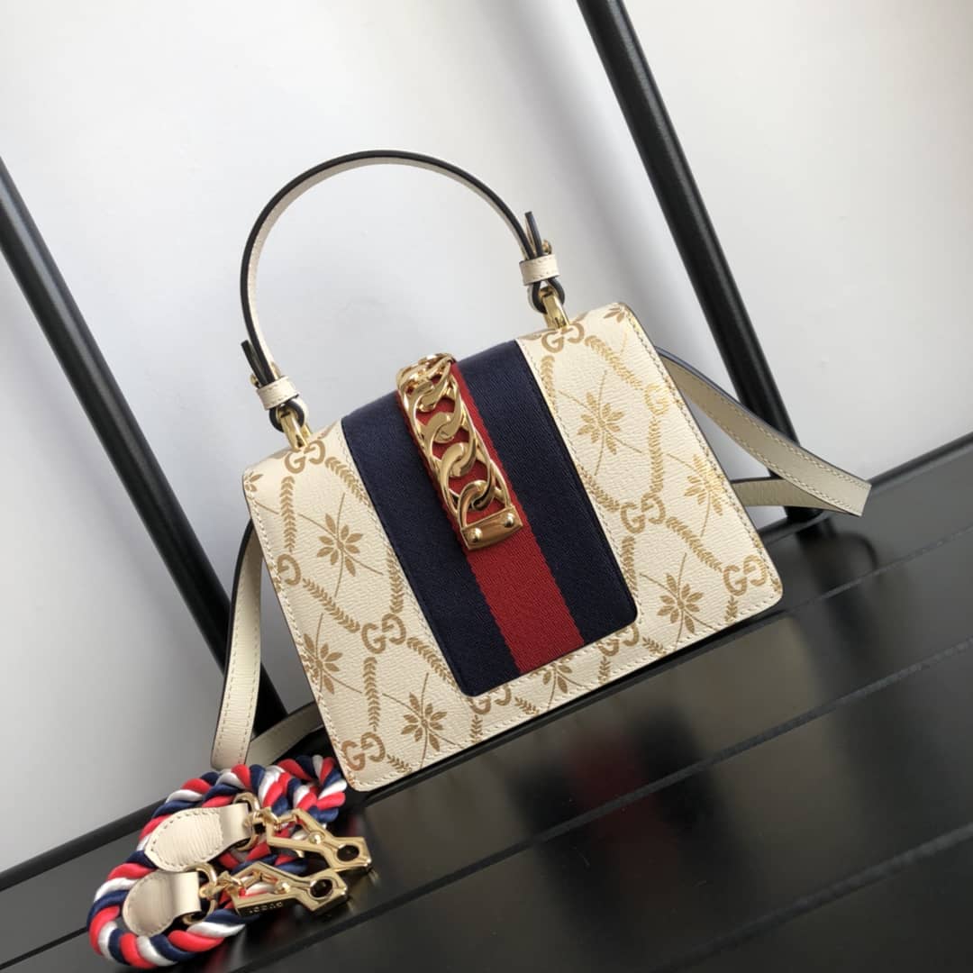 Gvc*1 Sylvie Leather Mini Shoulder Bag Replica White Beige 470270