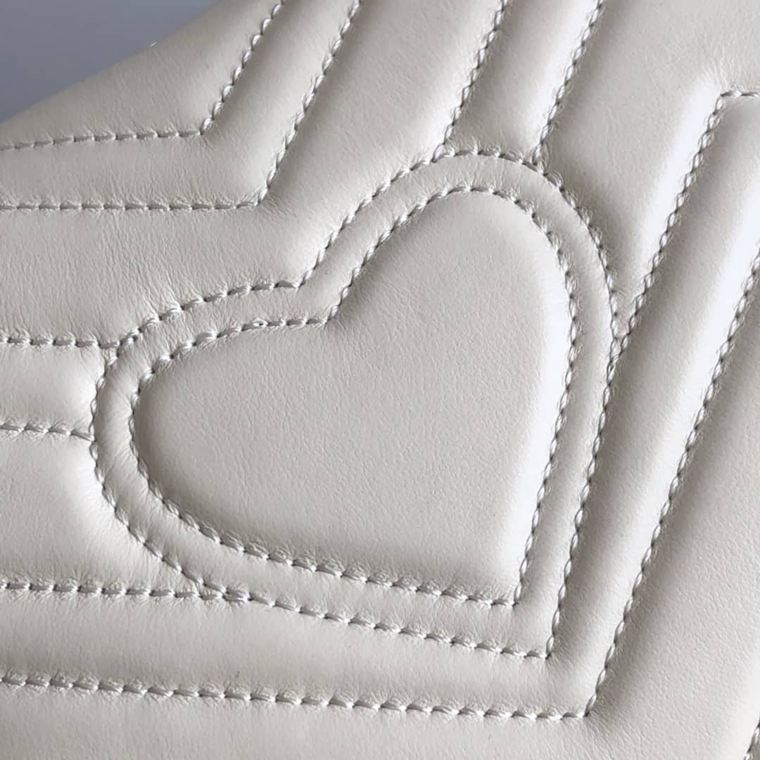 Gvc*1 GG Marmont Mini Leather Top Handle Bag Replica White 547260