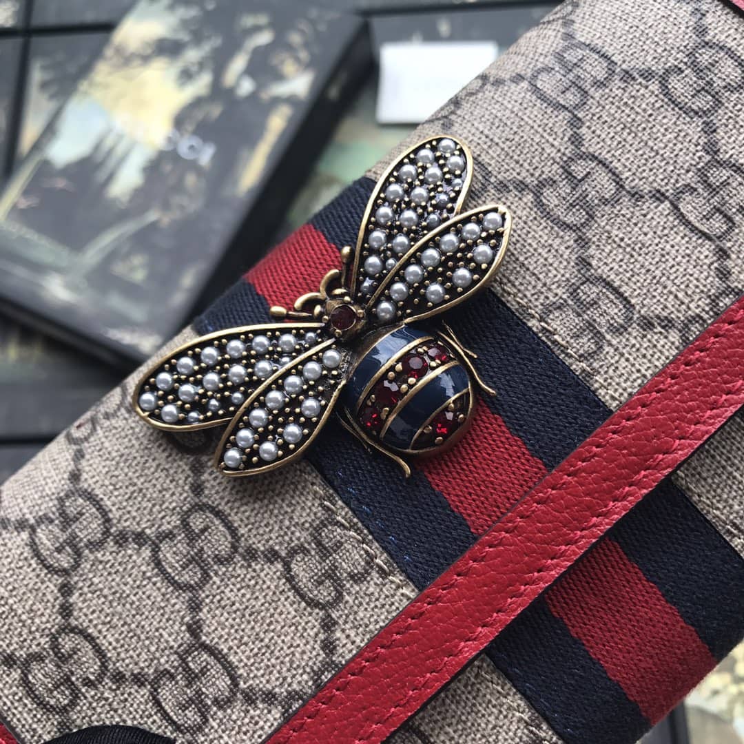 Gvc*1 Queen Margaret Bee Leather Continental Flap Wallet Replica 476064