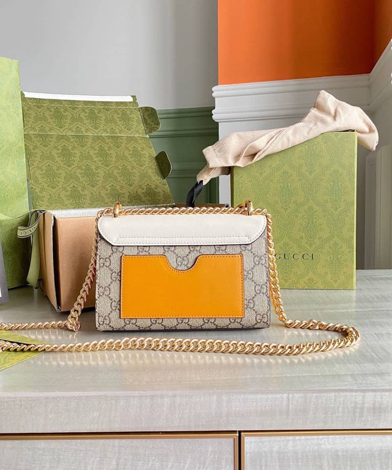 Gvc*1 Padlock Small GG Chain Shoulder Bag Replica White 409487