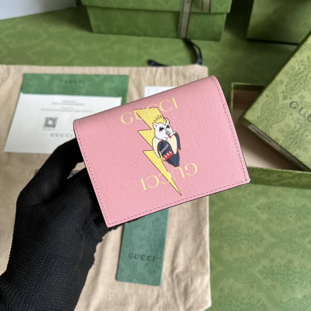 Gvc*1 Star Bananya Print Card Case Pink 701009 Replica Wallet