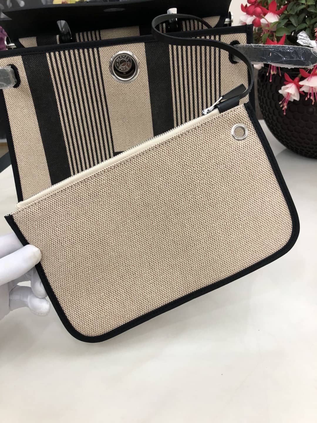 Replica H**me5 Birkin Bag 31 Canvas Leather HerBag