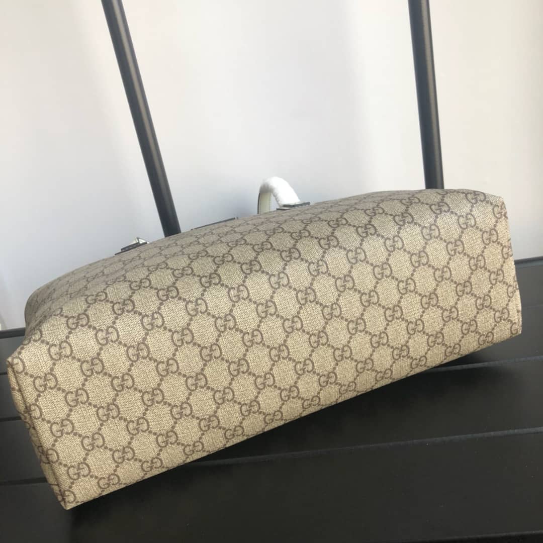 Gvc*1 GG Plus Large Zip Top PVC Replica Tote Gray White 211137