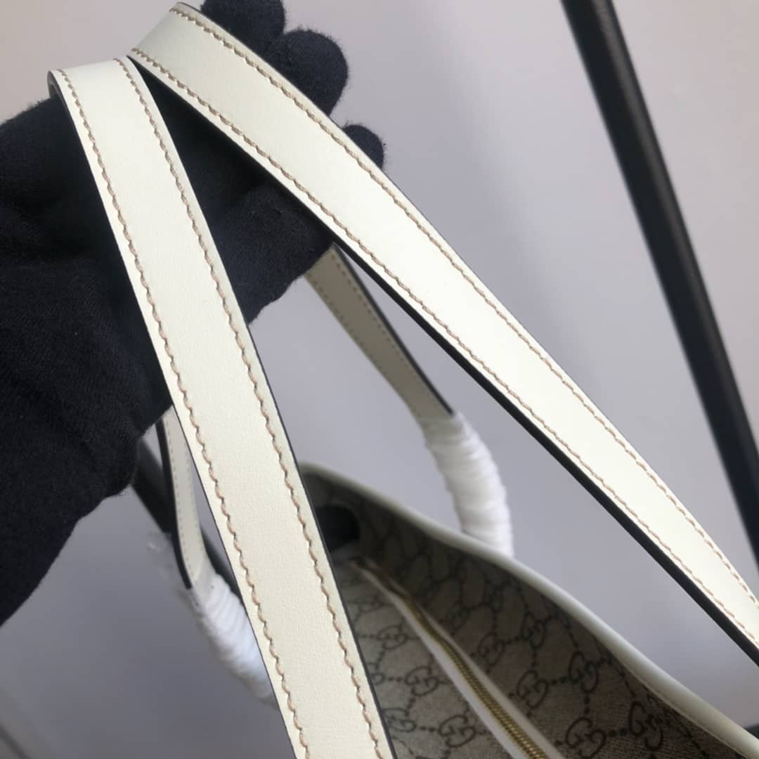 Gvc*1 GG Plus Large Zip Top PVC Replica Tote Gray White 211137