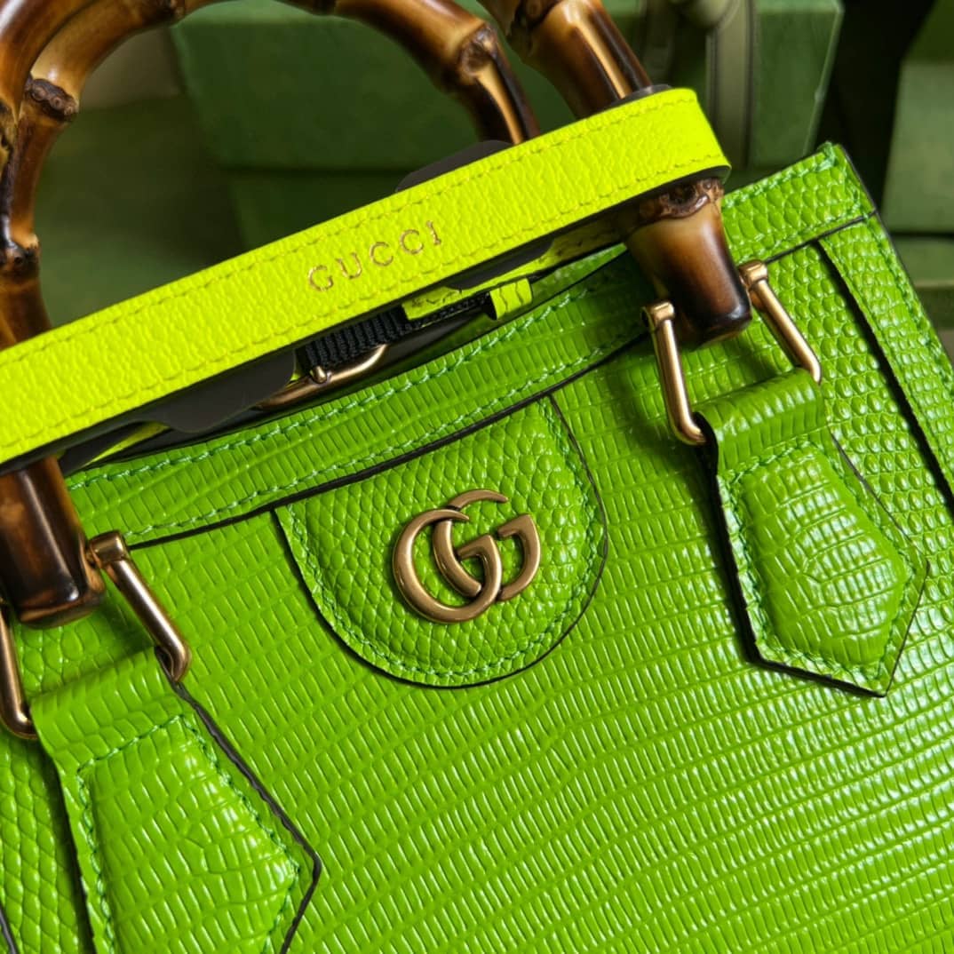 Gvc*1 Diana Lizard Mini Bag Green 675800 Replica Tote