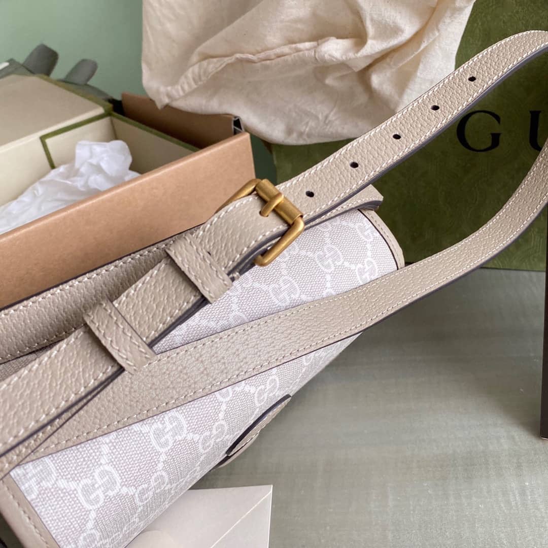 Gvc*1 Mini Shoulder Bag With Interlocking G White 671620 Replica