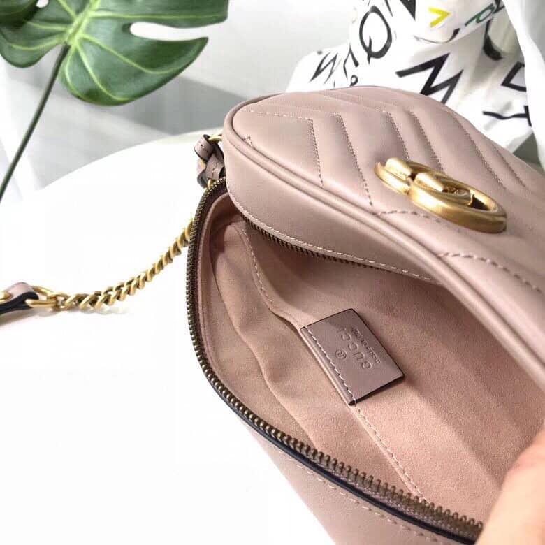 Gvc*1 GG Marmont Matelassé Mini Bag Replica Pink 448065