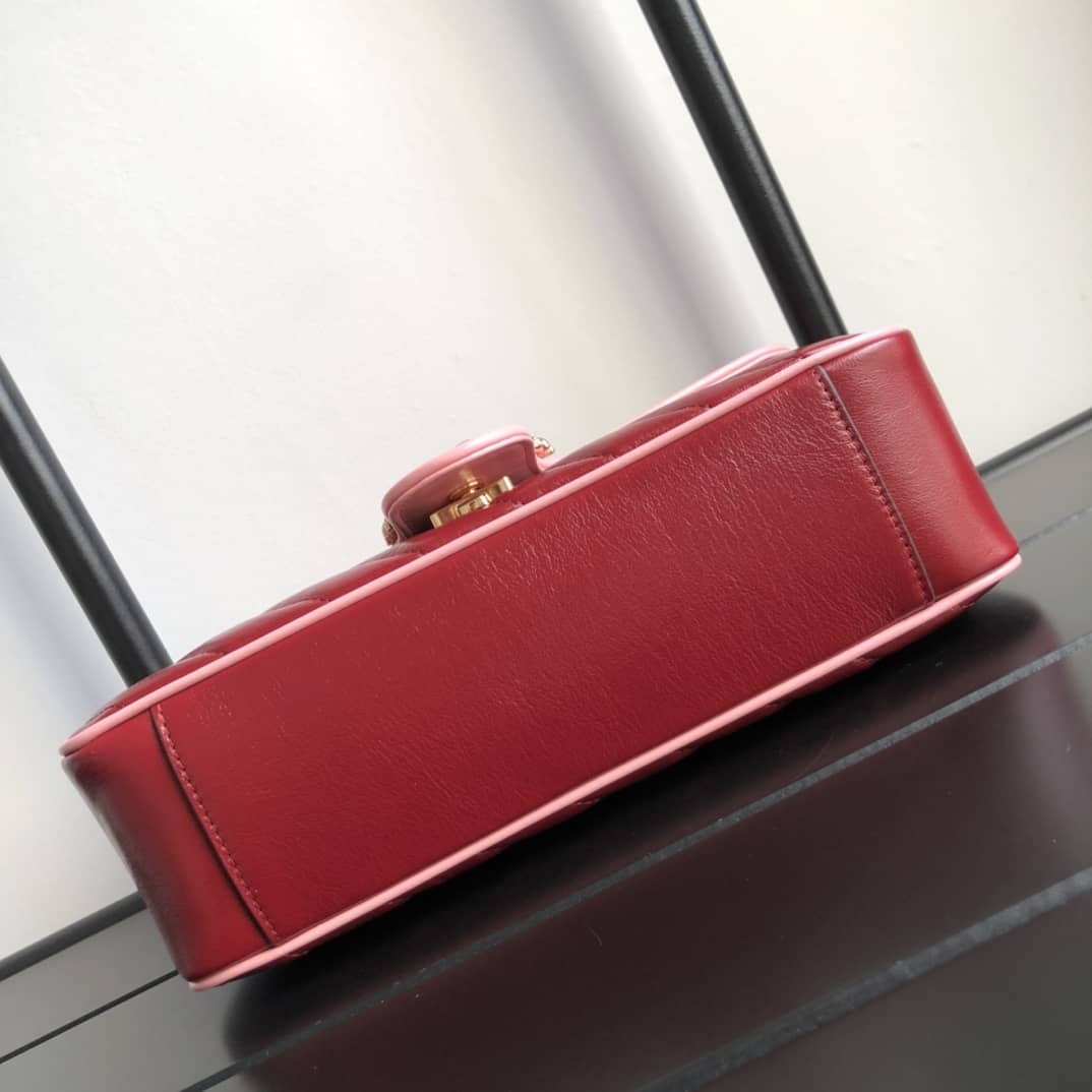 Gvc*1 GG Marmont Matelasse Shoulder Bag Replica Red 443497