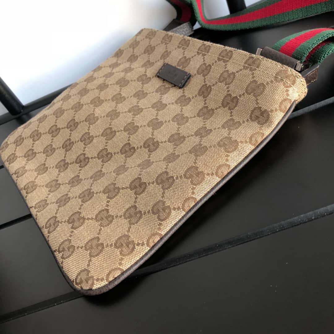 Gvc*1 GG Monogram Canvas Web Small Messenger Bag Replica 146309