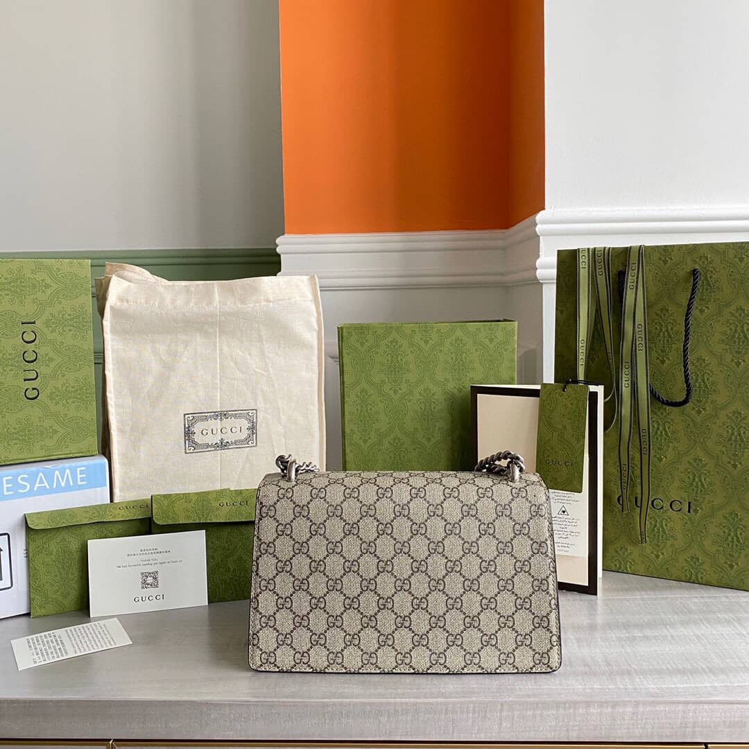 Gvc*1 Dionysus Dupe GG Svp*me Dionysus Chain Replica Shoulder Bag Gray Black 400249