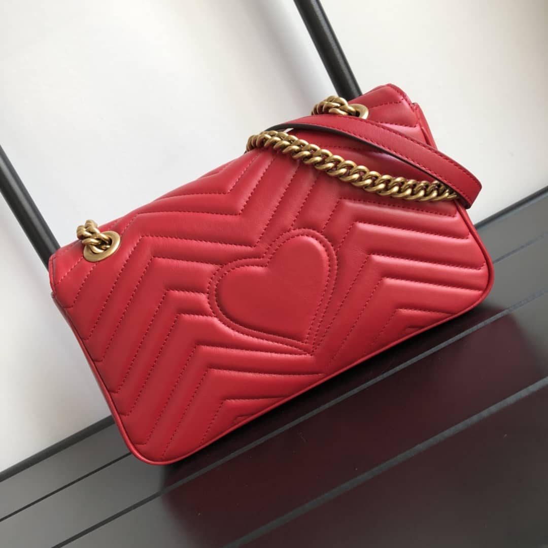Gvc*1 GG Marmont Matelasse Shoulder Bag Replica Red 443497
